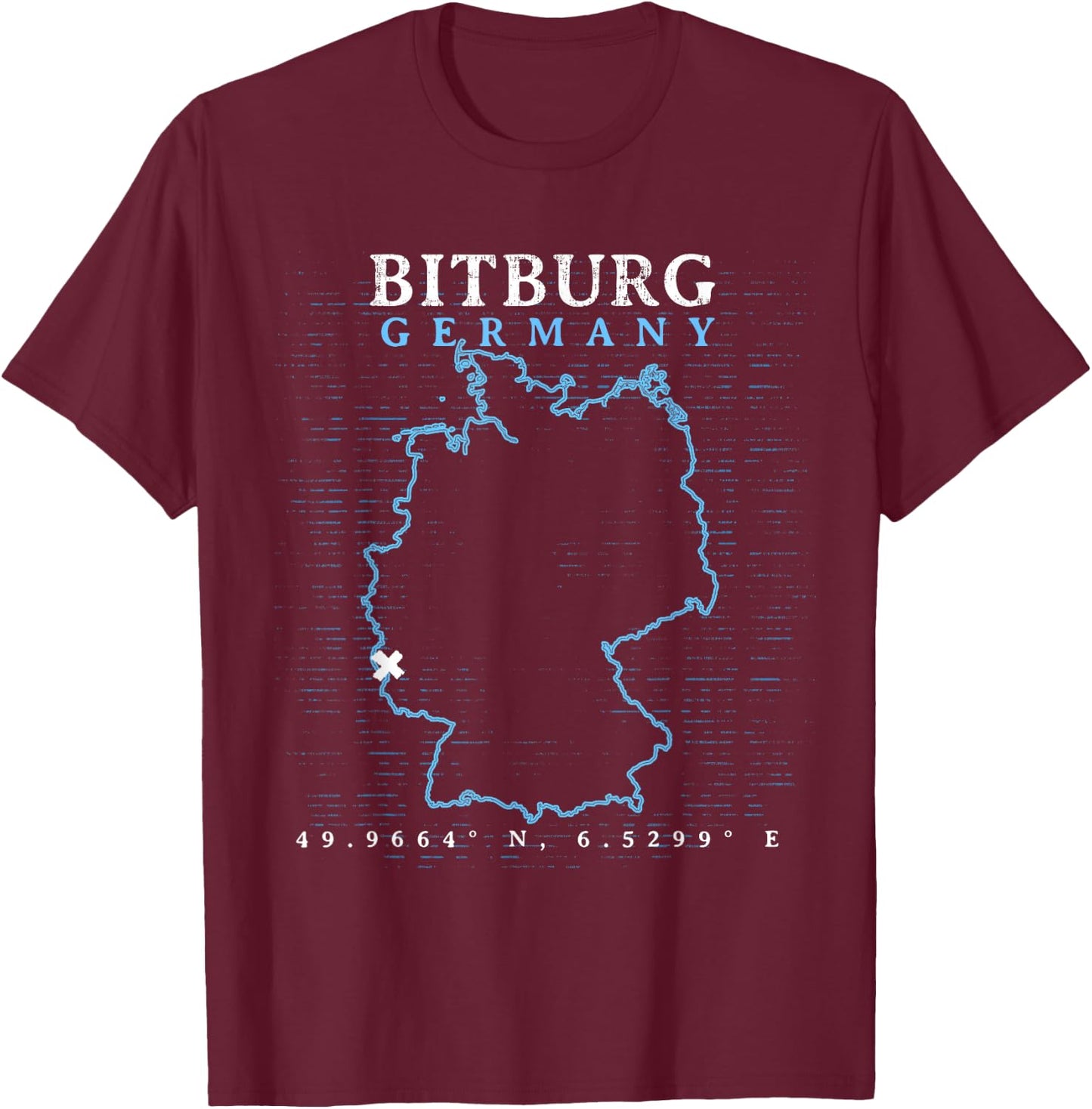 Germany Bitburg T-Shirt - T-Shirt | Maroon