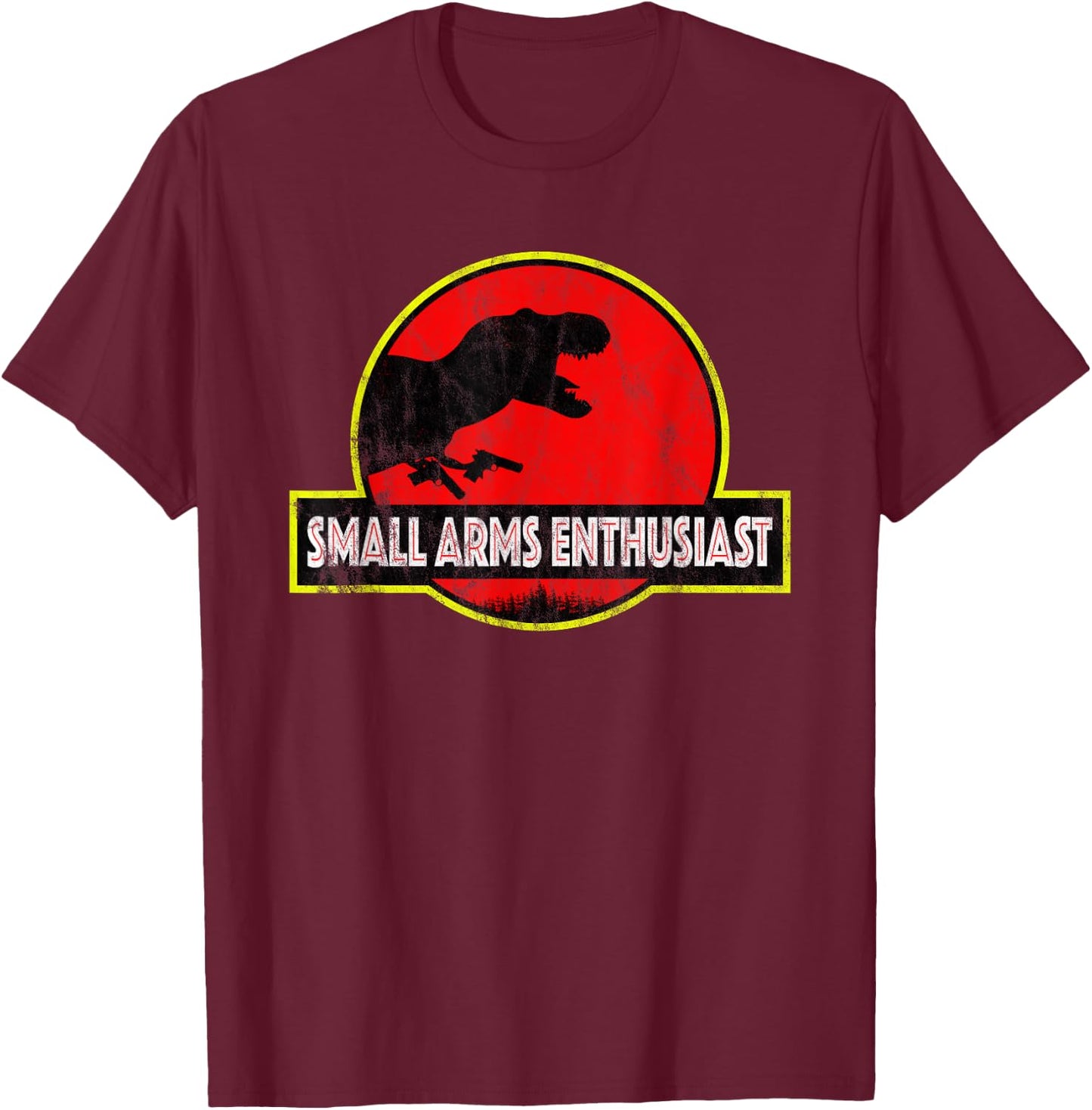 Small Arms Enthusiast T-Rex T-Shirt - T-Shirt | Maroon