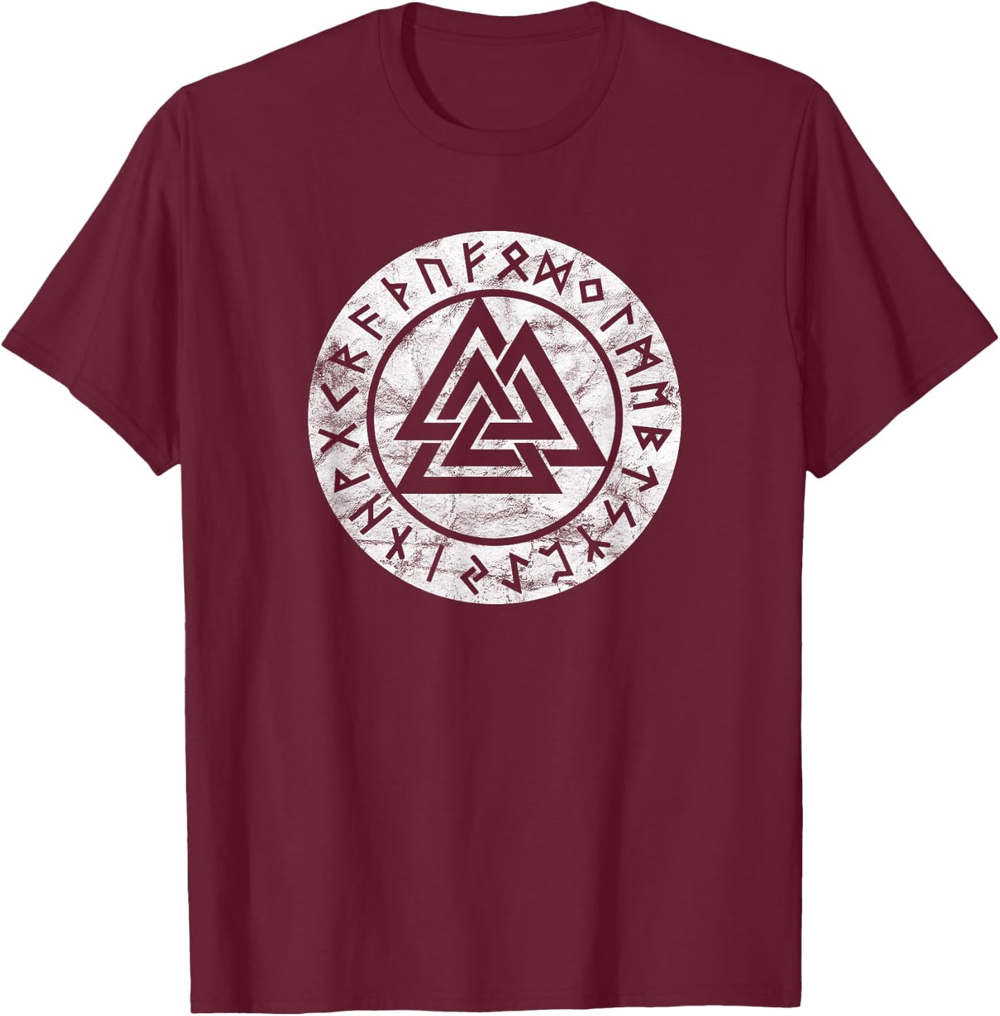 Valknut Odin Symbol Viking Pagan Norse Mythology Nordic Sign T-Shirt - T-Shirt | Maroon