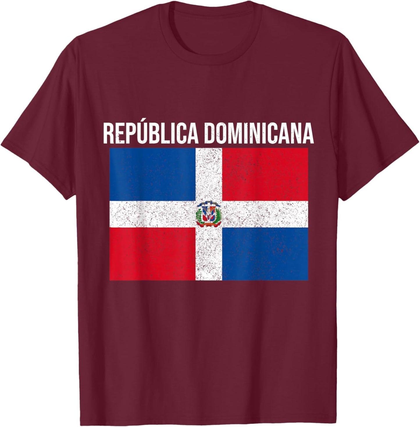 Republica Dominicana Dominican Republic Pride Flag Vintage T-Shirt - T-Shirt | Maroon