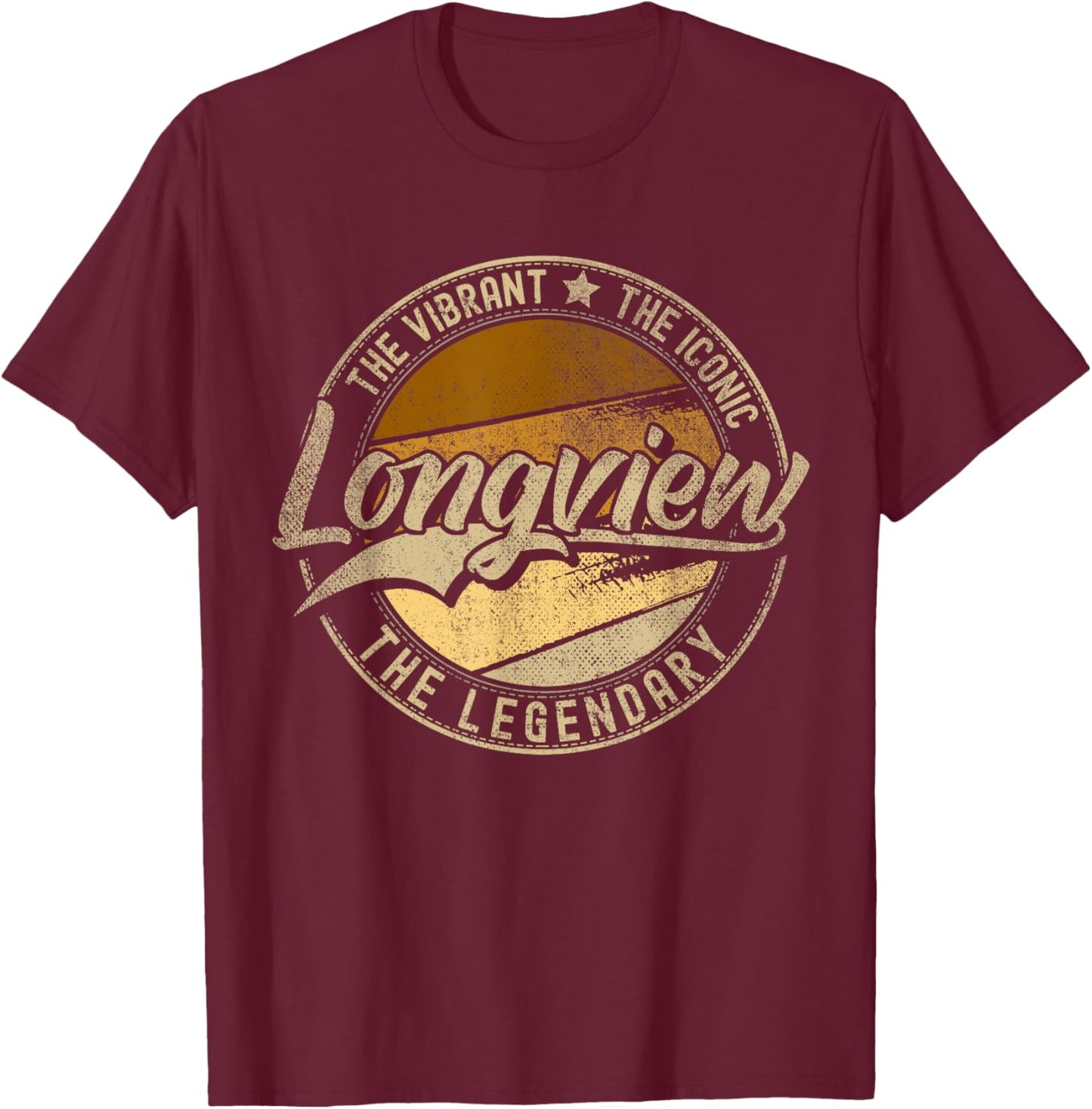 Longview TX | Texas | Vintage Distressed T-Shirt - T-Shirt | Maroon