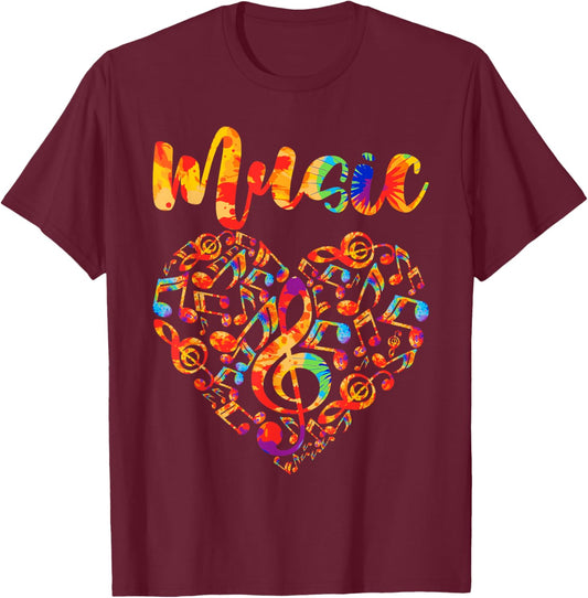 Musician Musical Instrument Music Notes Treble Clef T-Shirt - T-Shirt | Maroon