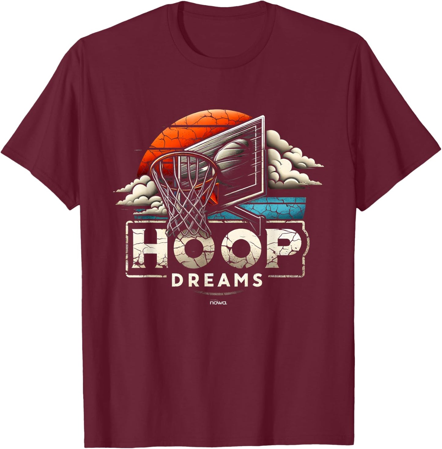 A Dream of Basketball on the Sundown Hoop T-Shirt - T-Shirt | Maroon