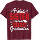 Proud Sister of Two Class of 2026 Graduates Twins Graduation T-Shirt - T-Shirt | Maroon