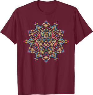 Spiritual Mystic Eye Third Eye All Seeing Eye Hamsa Hand T-Shirt - T-Shirt | Maroon