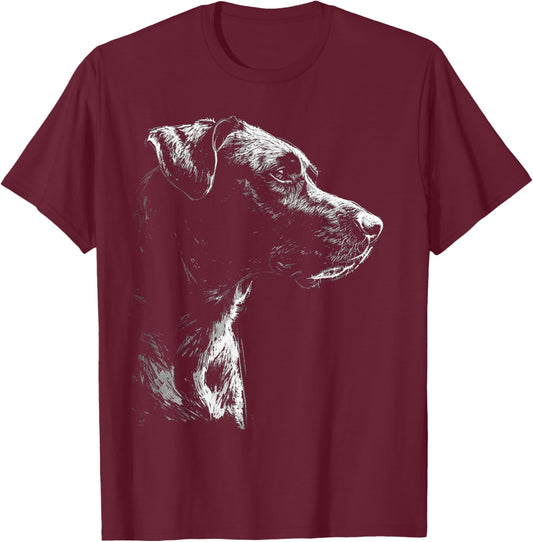 Labrador Graphic Pet Art Dog Labrador T-Shirt - T-Shirt | Maroon