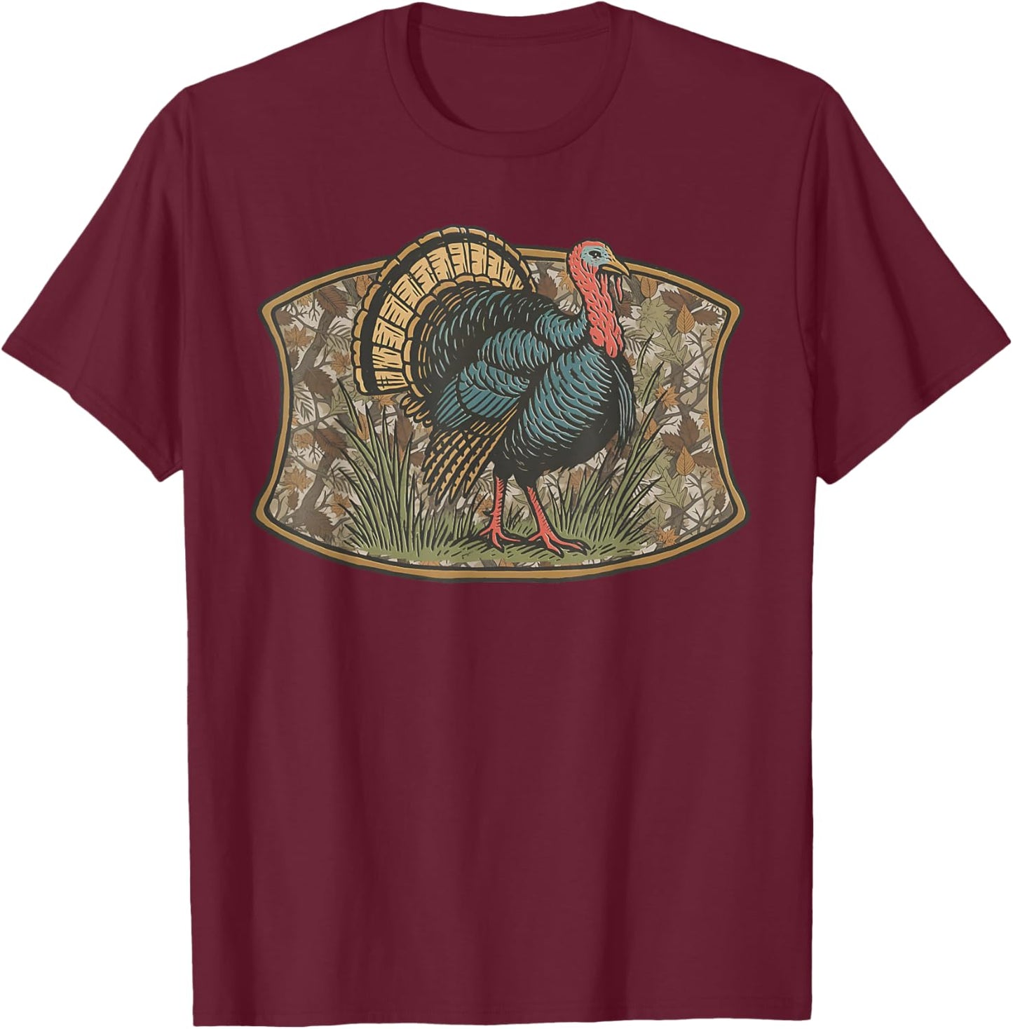 Funny Turkey Gobble Thankful Blessed Autumn Thanksgiving T-Shirt - T-Shirt | Maroon