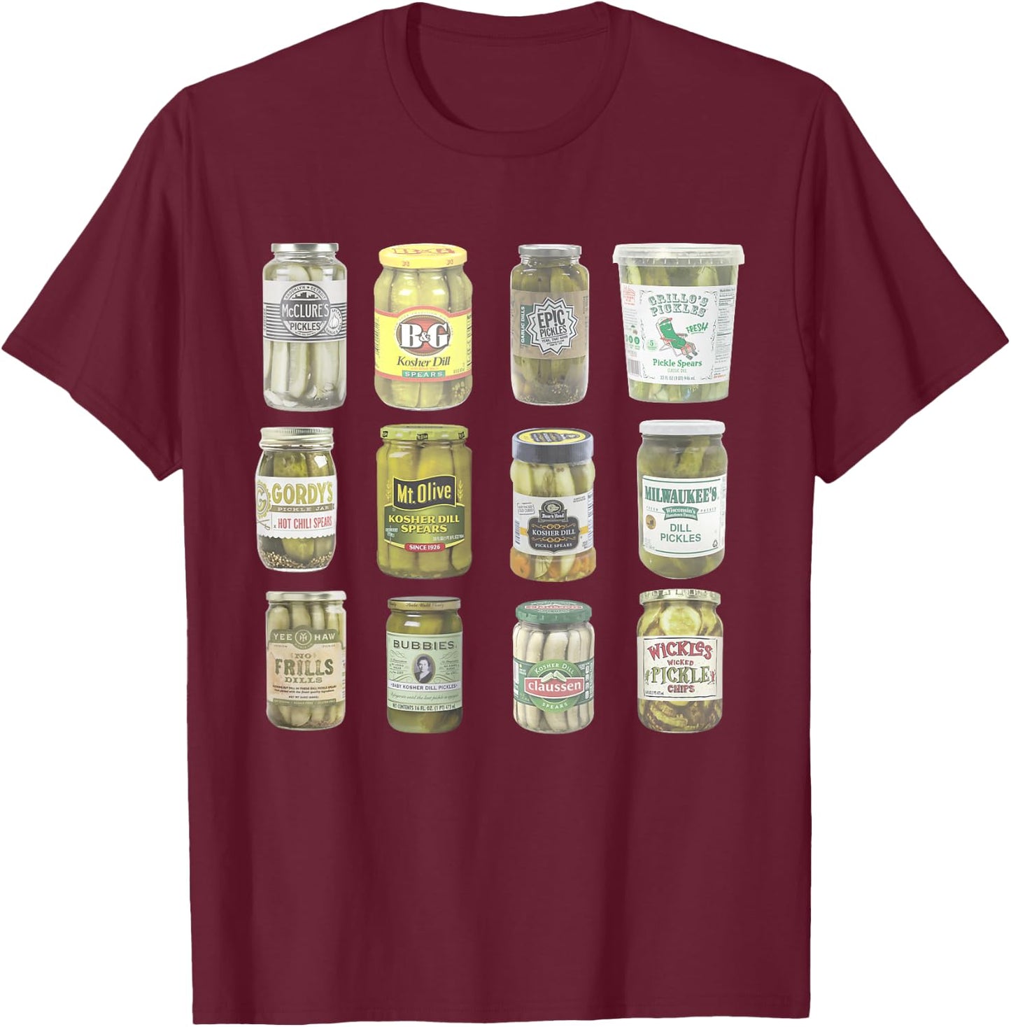 Vintage Canned Pickles Lovers T-Shirt - T-Shirt | Maroon