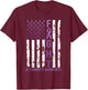 Alzheimer's Awareness Month Day USA Flag Ribbon Purple T-Shirt - T-Shirt | Maroon