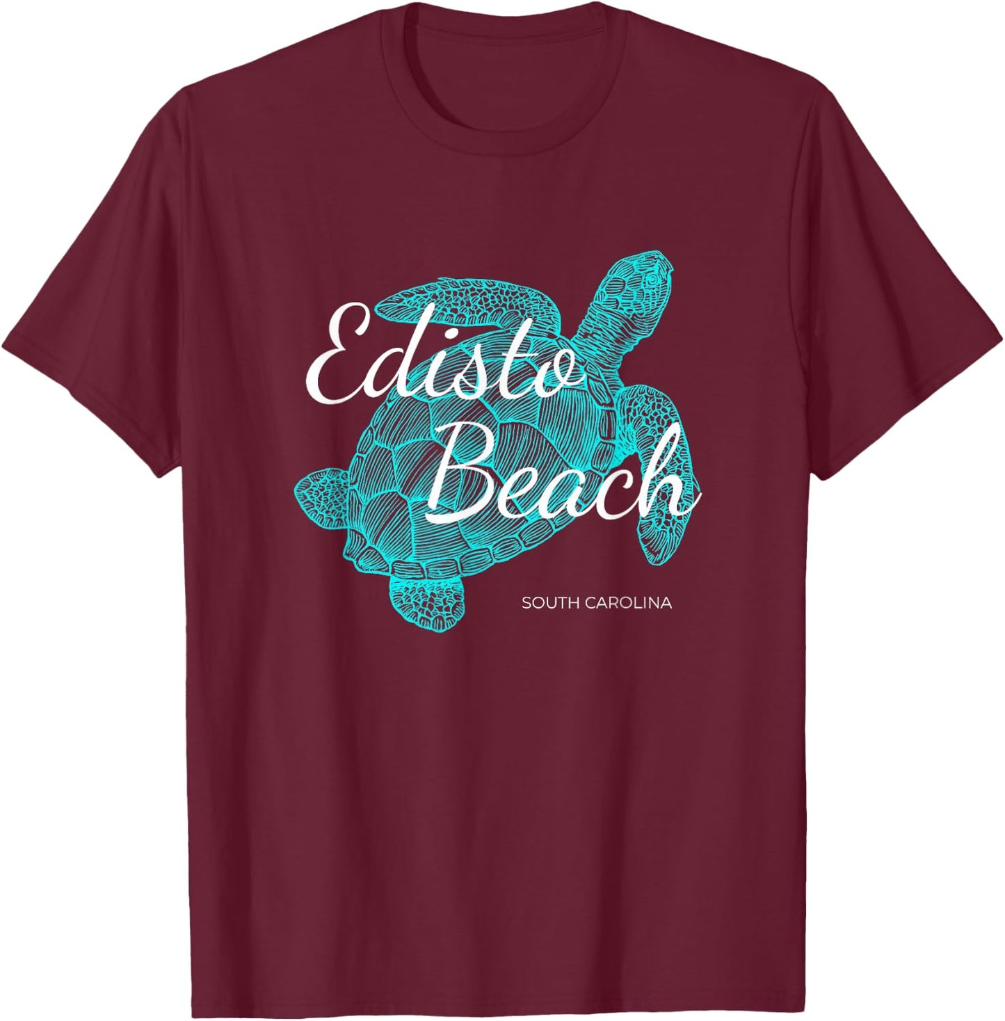 Edisto Beach South Carolina Vacation With A Turtle Graphic T-Shirt - T-Shirt | Maroon