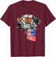 4th of July Shirt Fun American Flag Dalmatian Dog Lover Gift T-Shirt - T-Shirt | Maroon