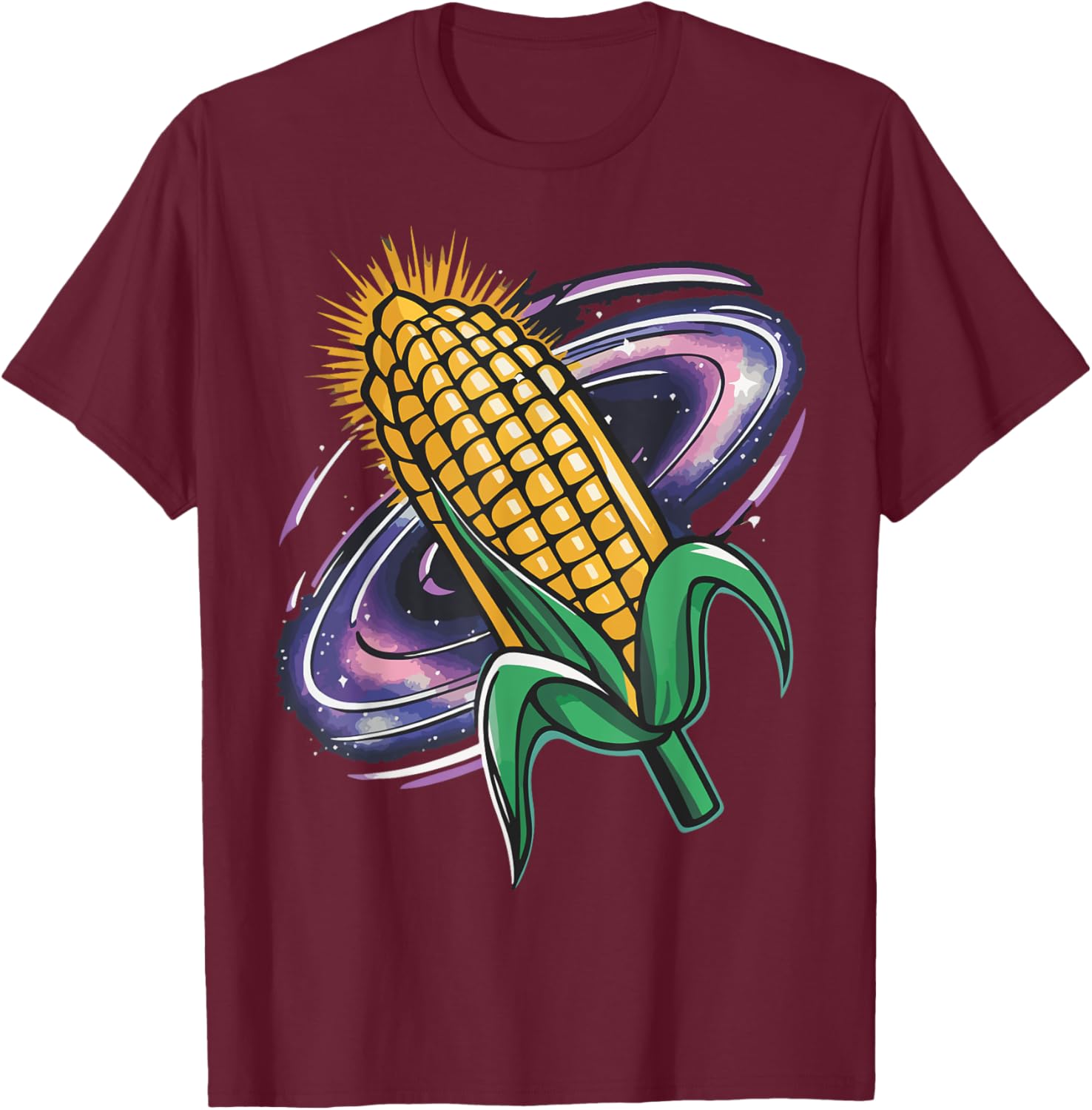 Space Corn Outfit Maize Farmer Costume Farm Life T-Shirt - T-Shirt | Maroon