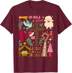 True Story Jesus Christmas Nativity Scene Christian Faith T-Shirt - T-Shirt | Maroon