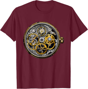 Clockmaker Horology Hour Horology Watch Enthusiast T-Shirt - T-Shirt | Maroon