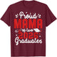 Proud Mama of Two Class of 2026 Graduates Twins Graduation T-Shirt - T-Shirt | Maroon