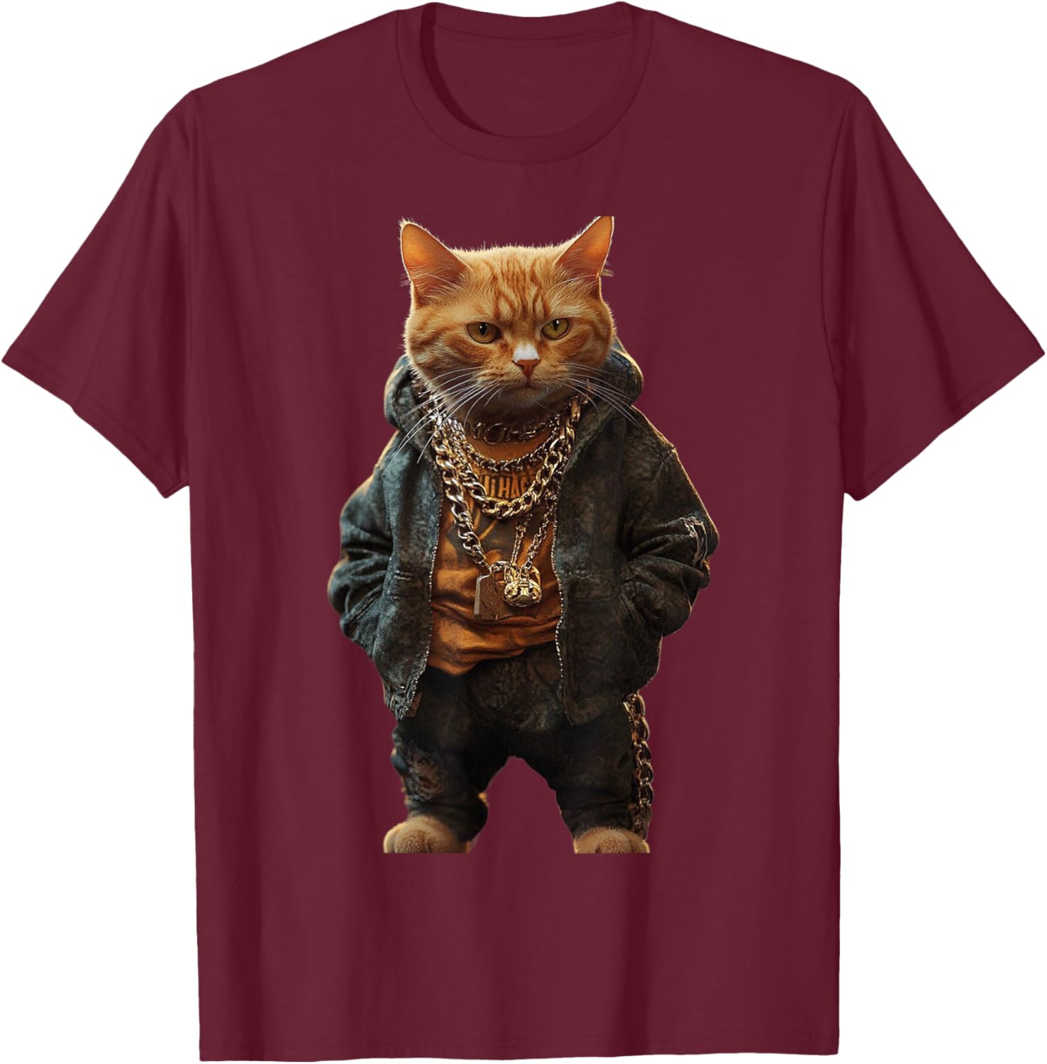 Thug Gangster Life Cat For Hip Hop Fans Meme and Cat lovers Women Girls Kids T-Shirt - T-Shirt | Maroon