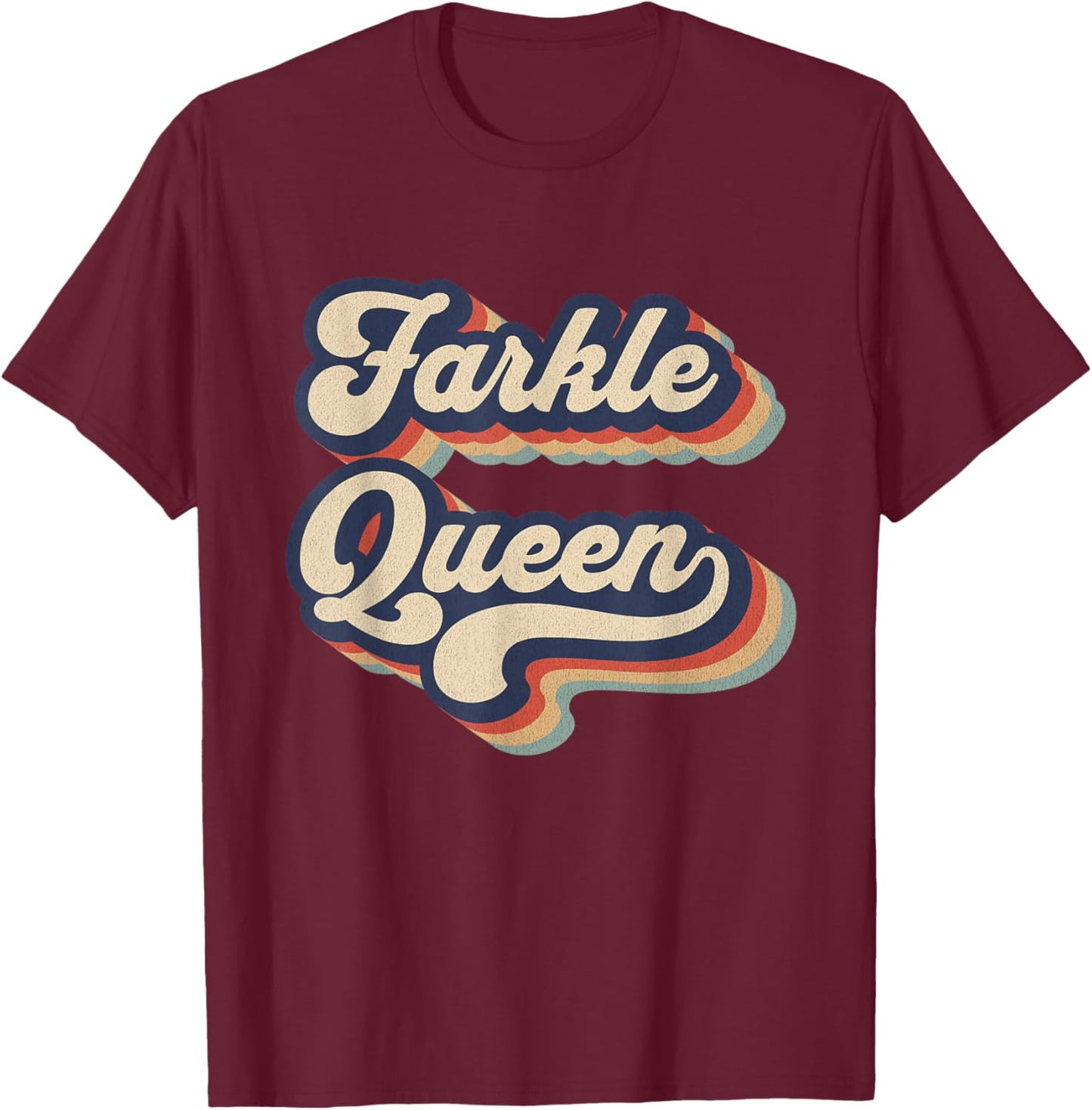 Farkle Queen Vintage Farkle Dice Game T-Shirt - T-Shirt | Maroon