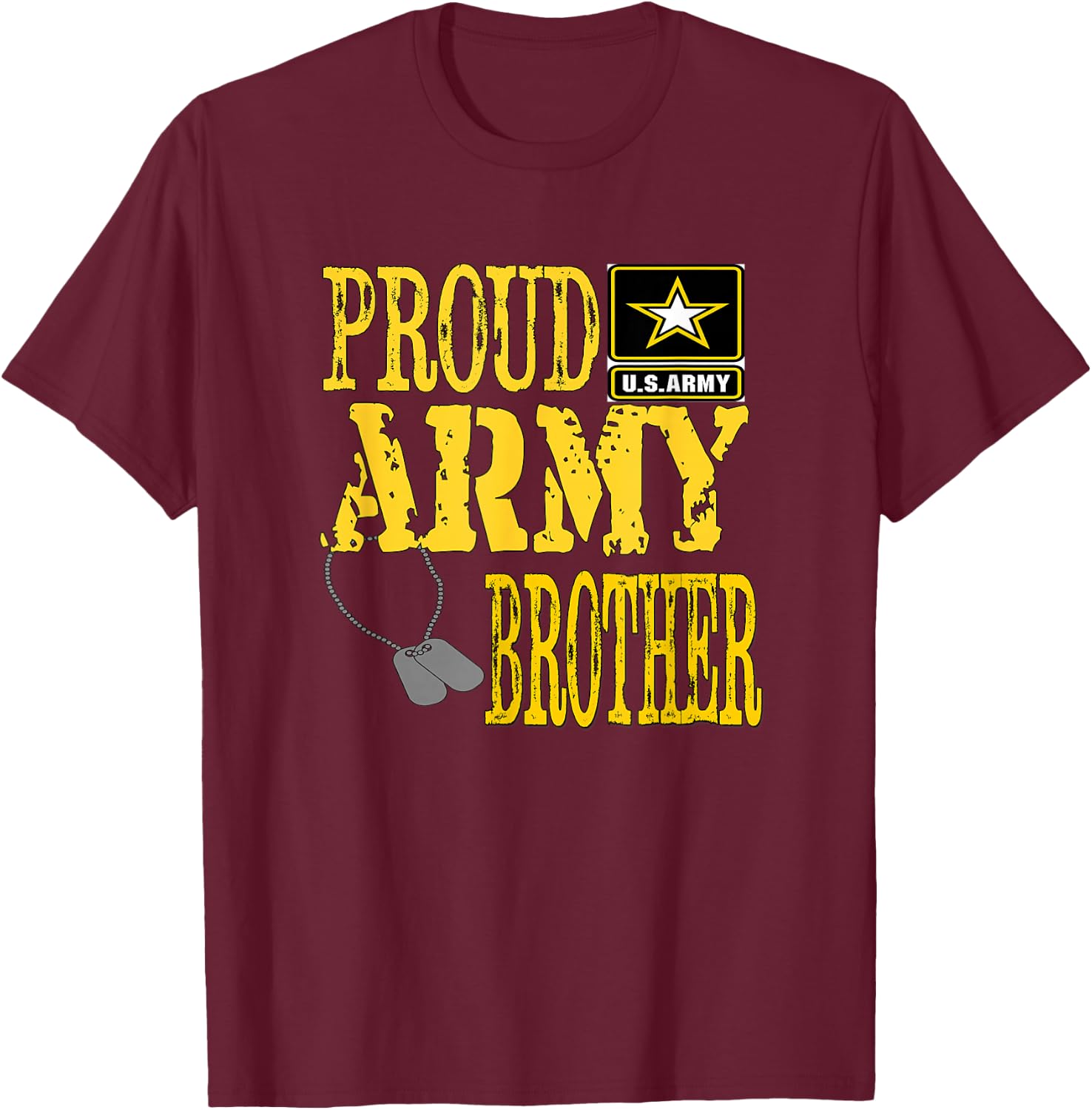 Proud Army Brother Military Pride T-Shirt - T-Shirt | Maroon