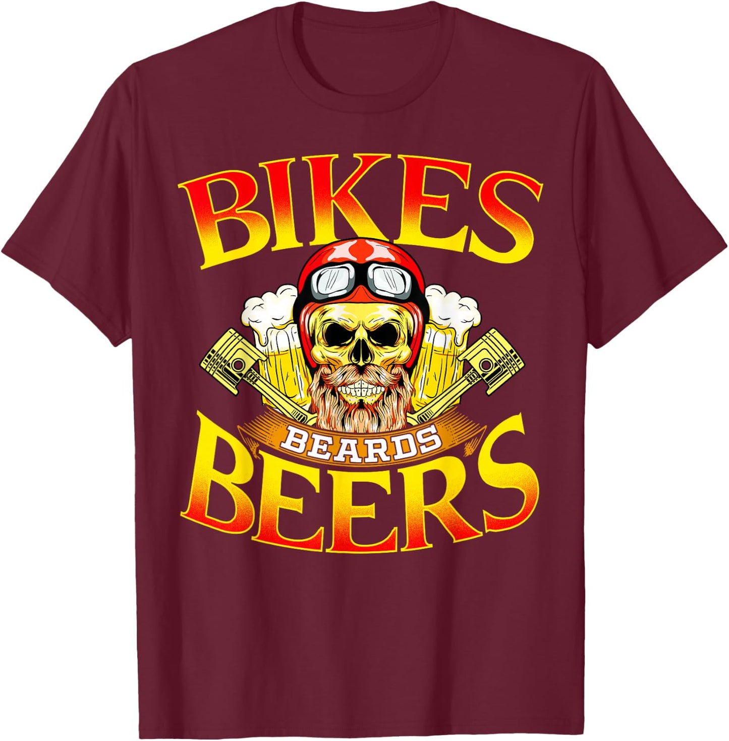 Motorcycle Lover Gift Bikers Men MC Parties Vintage Meets T-Shirt - T-Shirt | Maroon