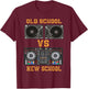 Old School DJ VS New School DJ Gifts Equipment Table T-Shirt - T-Shirt | Maroon