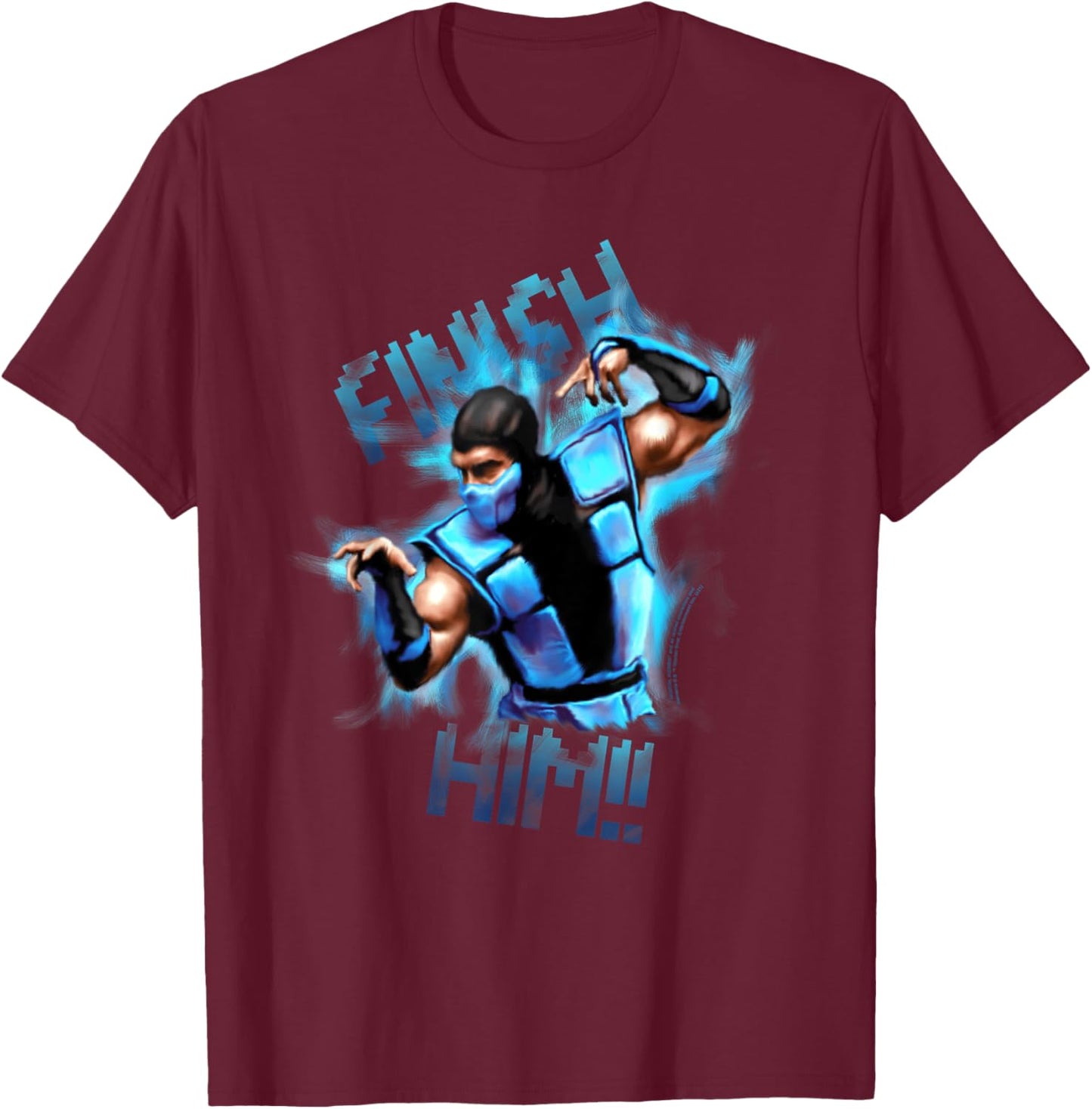 Mortal Kombat Classic Finish Him! T-Shirt - T-Shirt | Maroon
