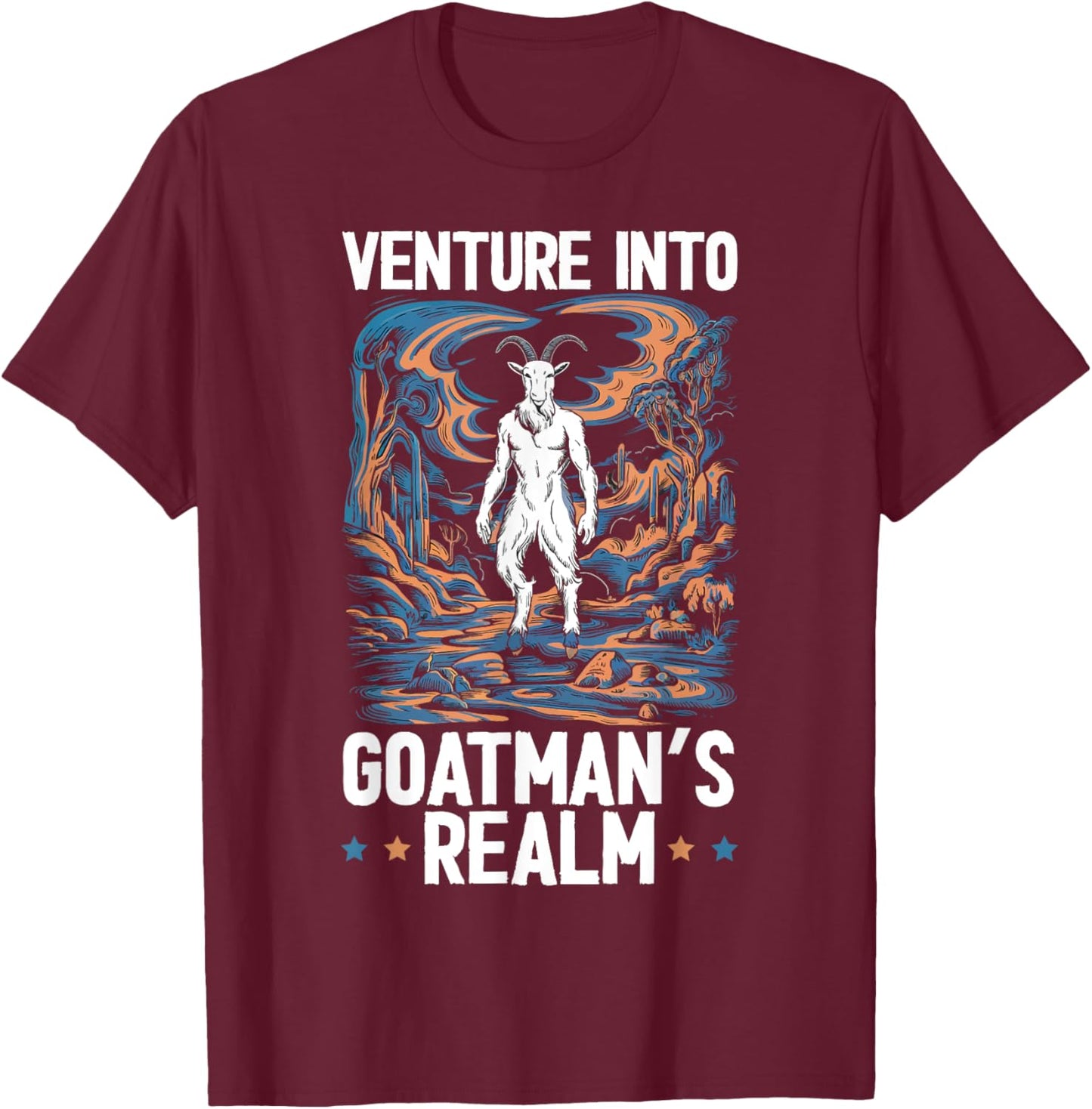 Goatman Legendary Creature Cryptozoology Cryptid T-Shirt - T-Shirt | Maroon