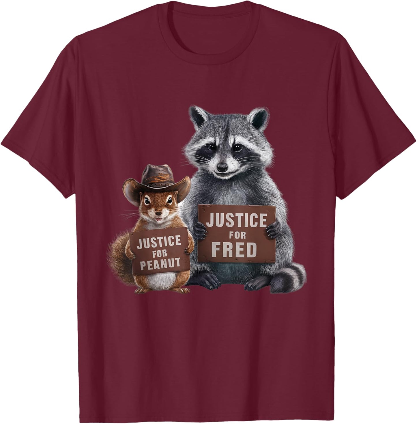 Justice For Peanut And Fred -Kids Black Cartoon Classic T-Shirt - T-Shirt | Maroon