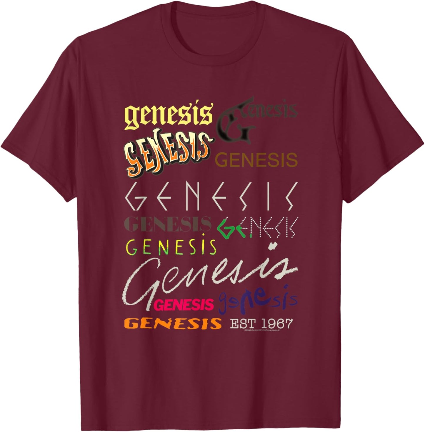Genesis Logo History Since 1967 T-Shirt - T-Shirt | Maroon