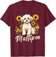 Maltipoo Sunflowers | Dog Puppy Lover | Maltese Poodle Owner T-Shirt - T-Shirt | Maroon
