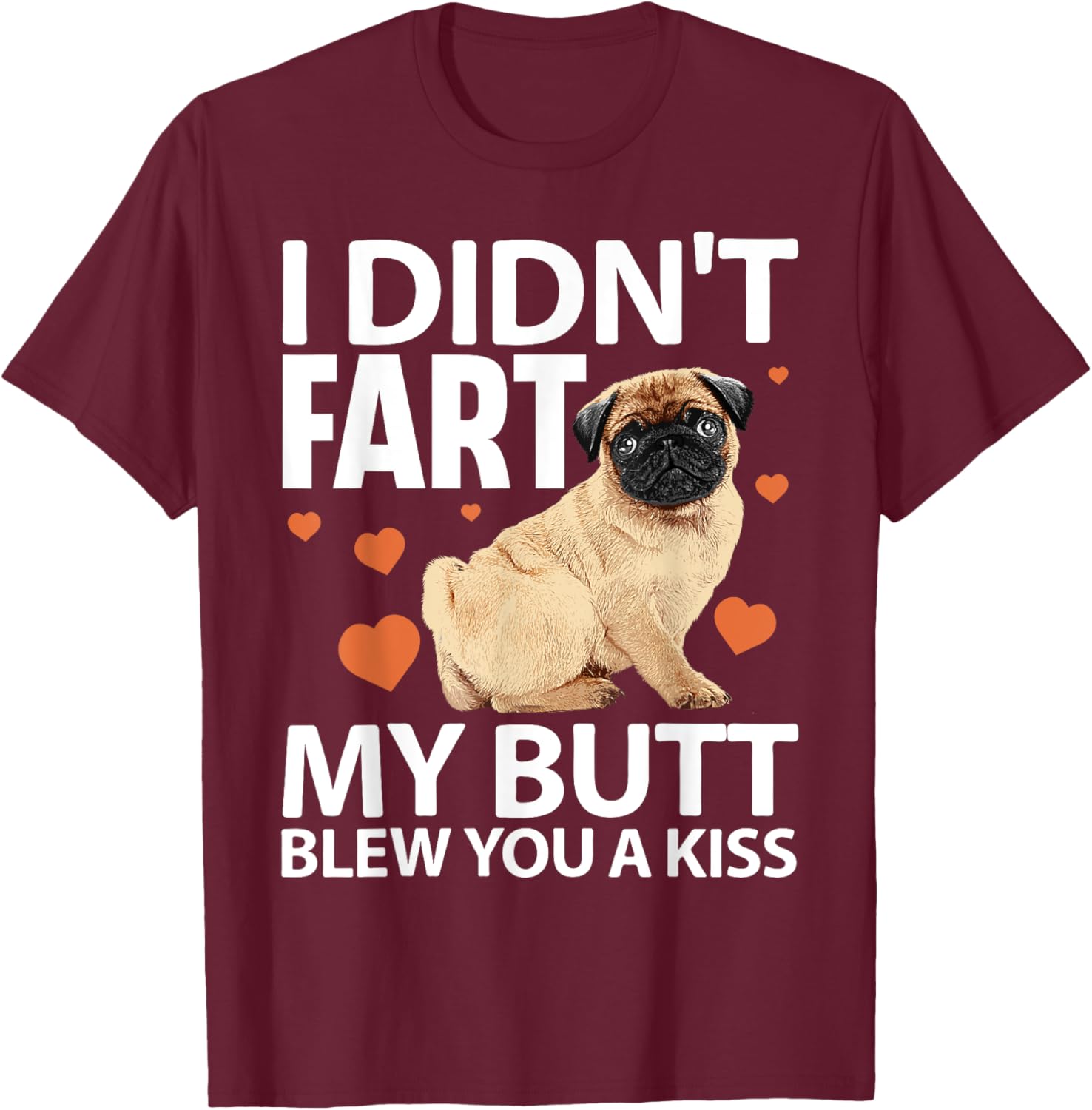 Funny Pug Design Women Kids Pet Dog Breed Pug Lover T-Shirt - T-Shirt | Maroon