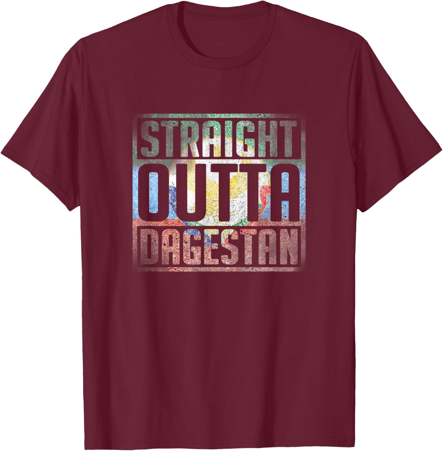 Degestan Power, Vintage Dagestan, Dagestan Flag, Dagestan T-Shirt - T-Shirt | Maroon