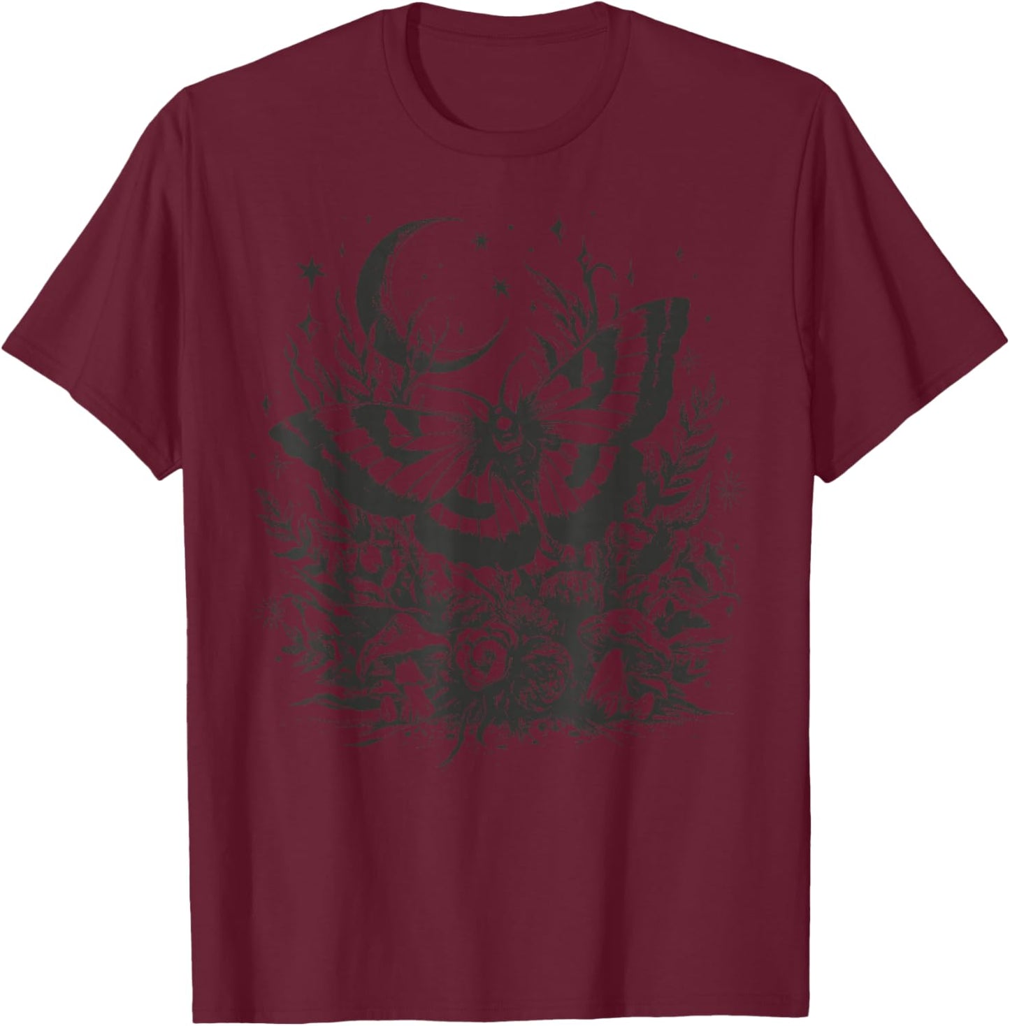 Cute Butterfly Grunge Fairycore Therian Cute Moth Aesthetic T-Shirt - T-Shirt | Maroon