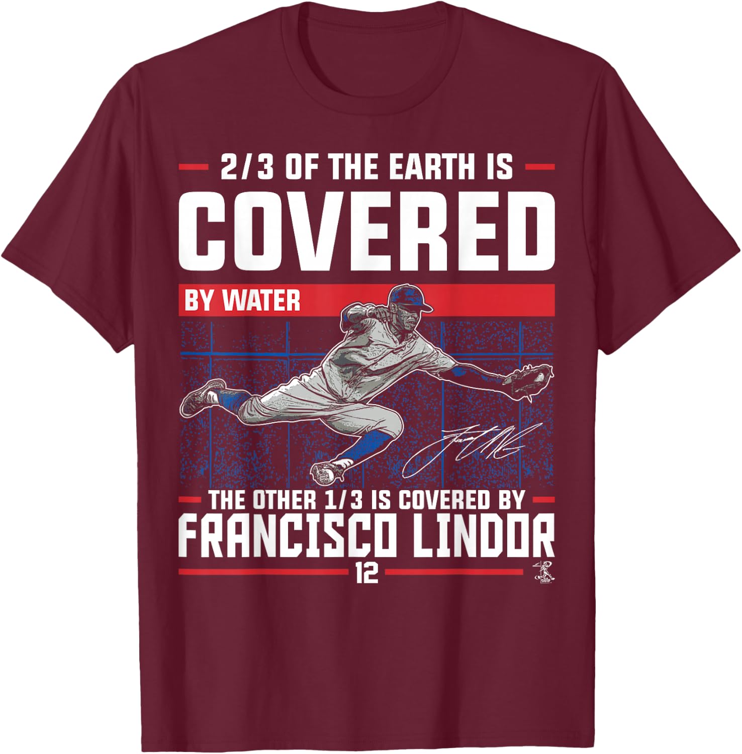 Francisco Lindor Covered by - Apparel T-Shirt - T-Shirt | Maroon