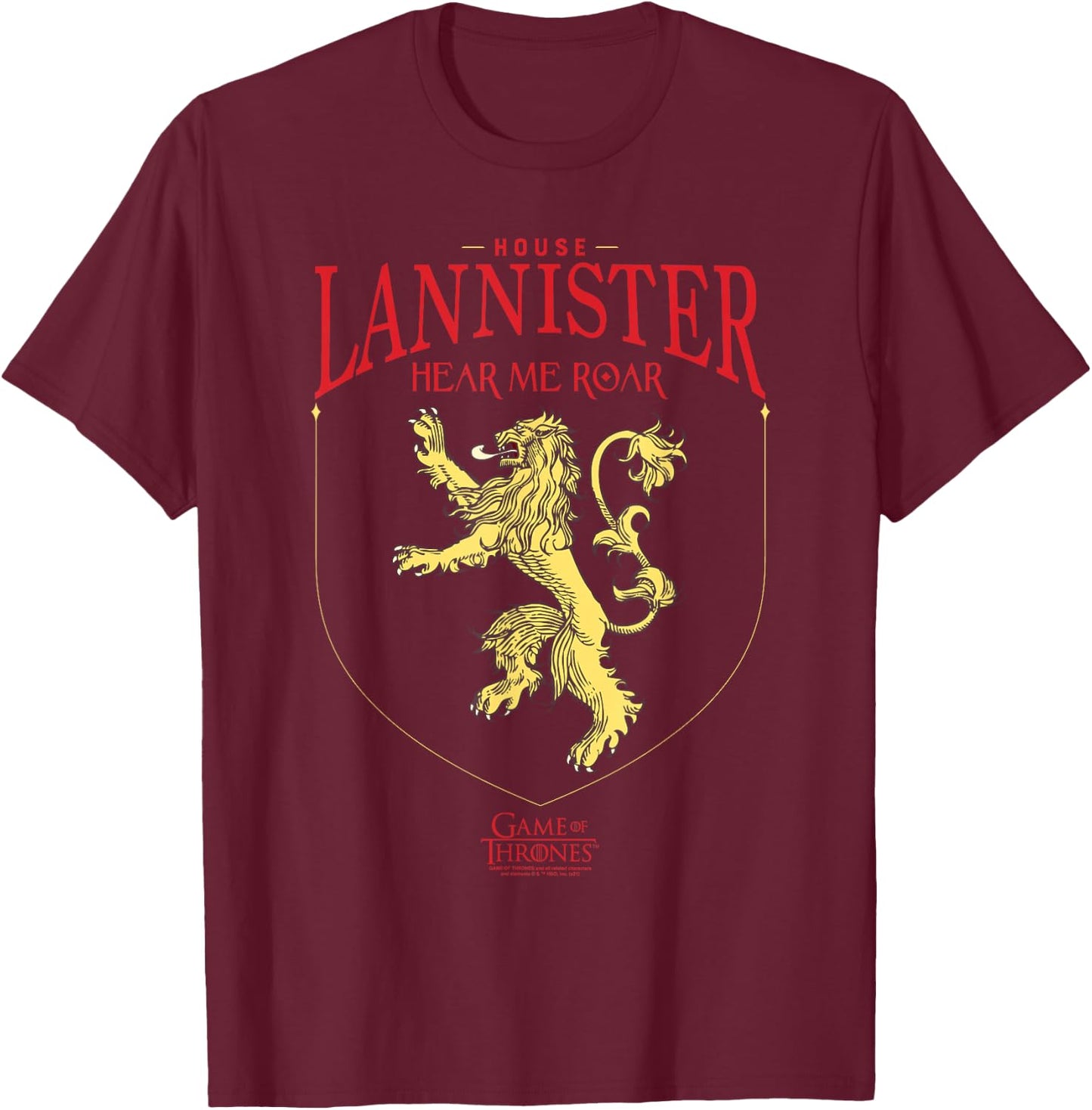 Game of Thrones House Lannister Sigil T-Shirt - T-Shirt | Maroon