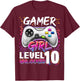 Gamer Girl Level 10 Unlocked Video Game Birthday Gift Girls T-Shirt - T-Shirt | Maroon
