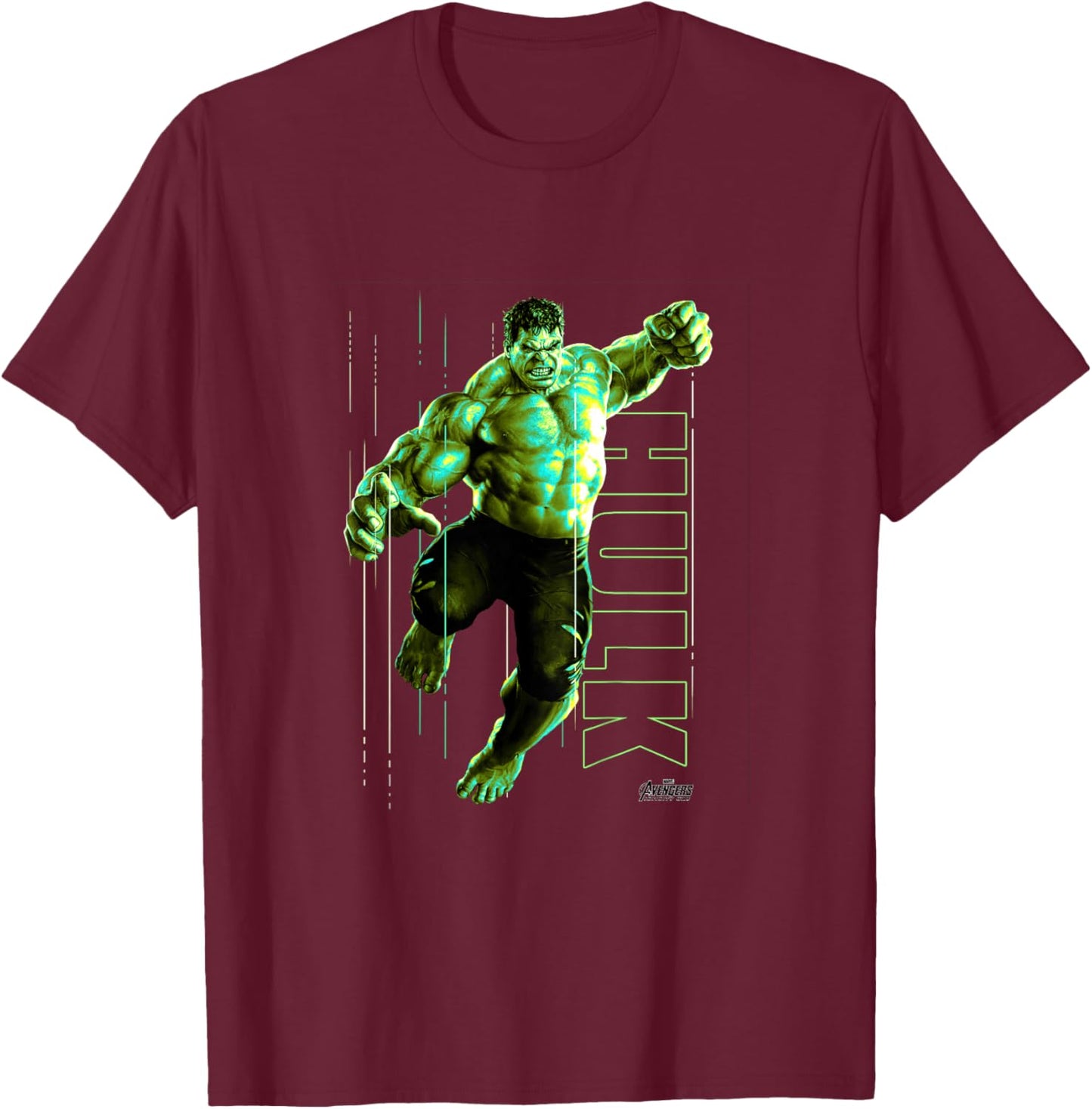 Kids Marvel Avengers: Infinity War Glowing Green Hulk Smash T-Shirt - T-Shirt | Maroon