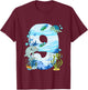 Underwater 9 Years Old - Dolphin And Turtle 9th Birthday T-Shirt - T-Shirt | Maroon