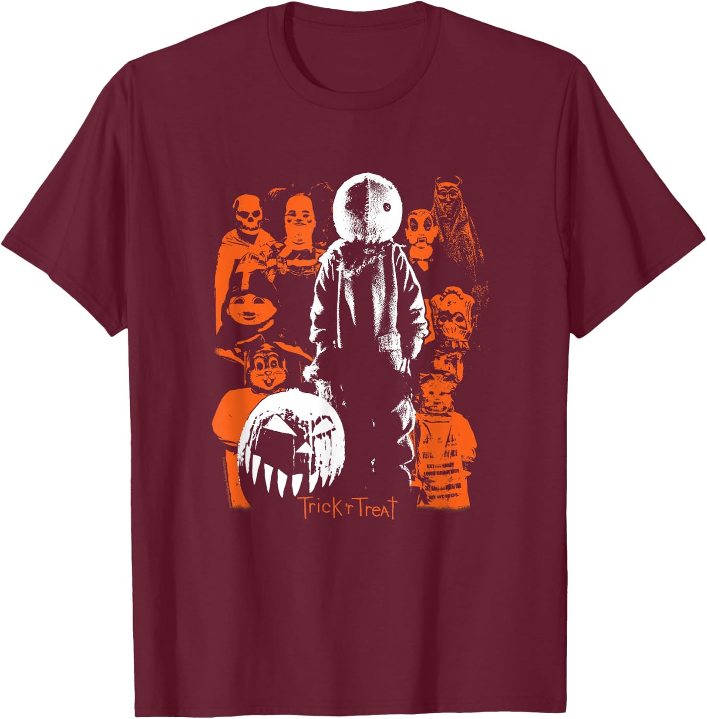 Trick r Treat Sam Collage T-Shirt - T-Shirt | Maroon