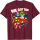 Marvel Avengers We Got This! Retro Cartoon Portrait T-Shirt - T-Shirt | Maroon