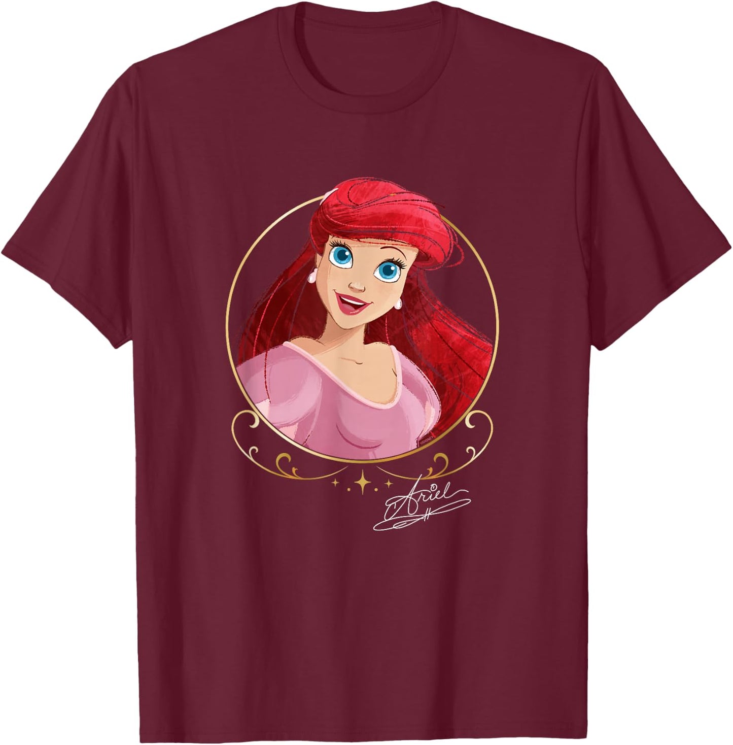 Disney Princess Royalty Group Matching Ariel 2-Sided T-Shirt - T-Shirt | Maroon
