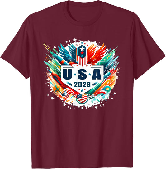 USA 2026 Go United States Sport USA Team 2026 USA T-Shirt - T-Shirt | Maroon