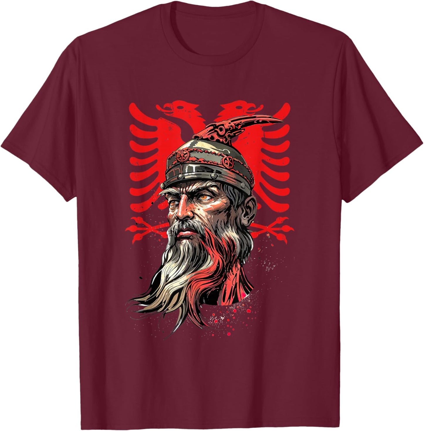 Skanderbeg Albania and Kosovo flag for a proud Albanian T-Shirt - T-Shirt | Maroon