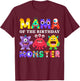 Mama Little Monster Kids 1st Birthday Party Family Monster T-Shirt - T-Shirt | Maroon