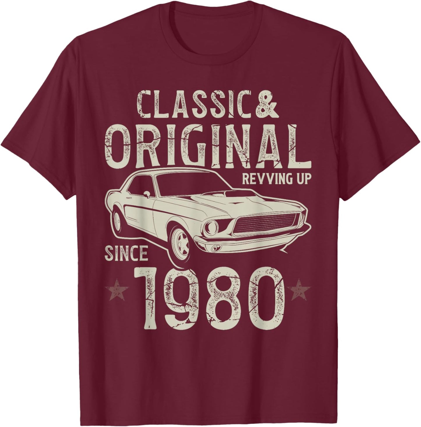 45th Birthday 1980 Classic Car T-Shirt - T-Shirt | Maroon