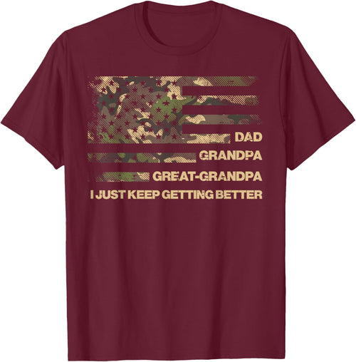 Dad Grandpa Great Grandpa Camo Flag Fathers Grandparents Day
