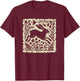Wild Hare linoprint T-Shirt - T-Shirt | Maroon