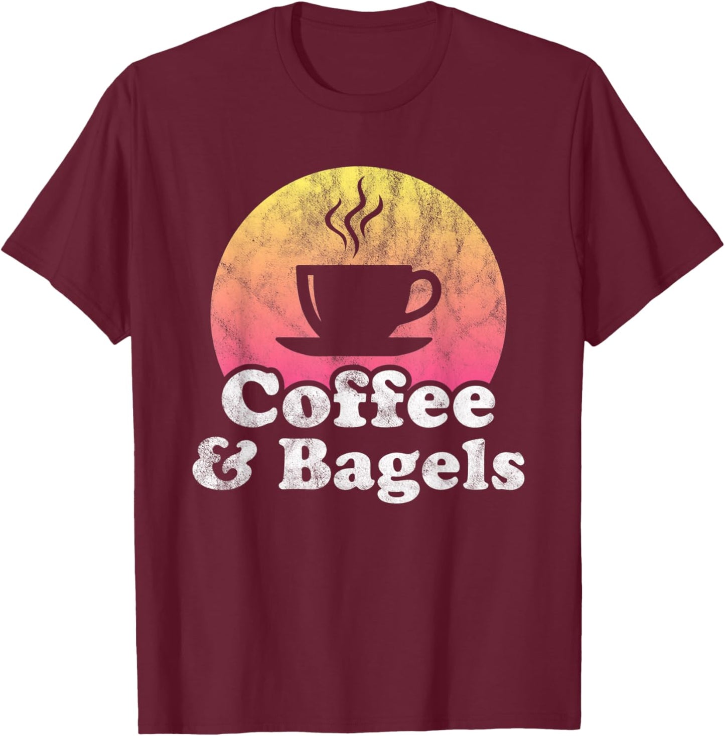Coffee and Bagels T-Shirt - T-Shirt | Maroon