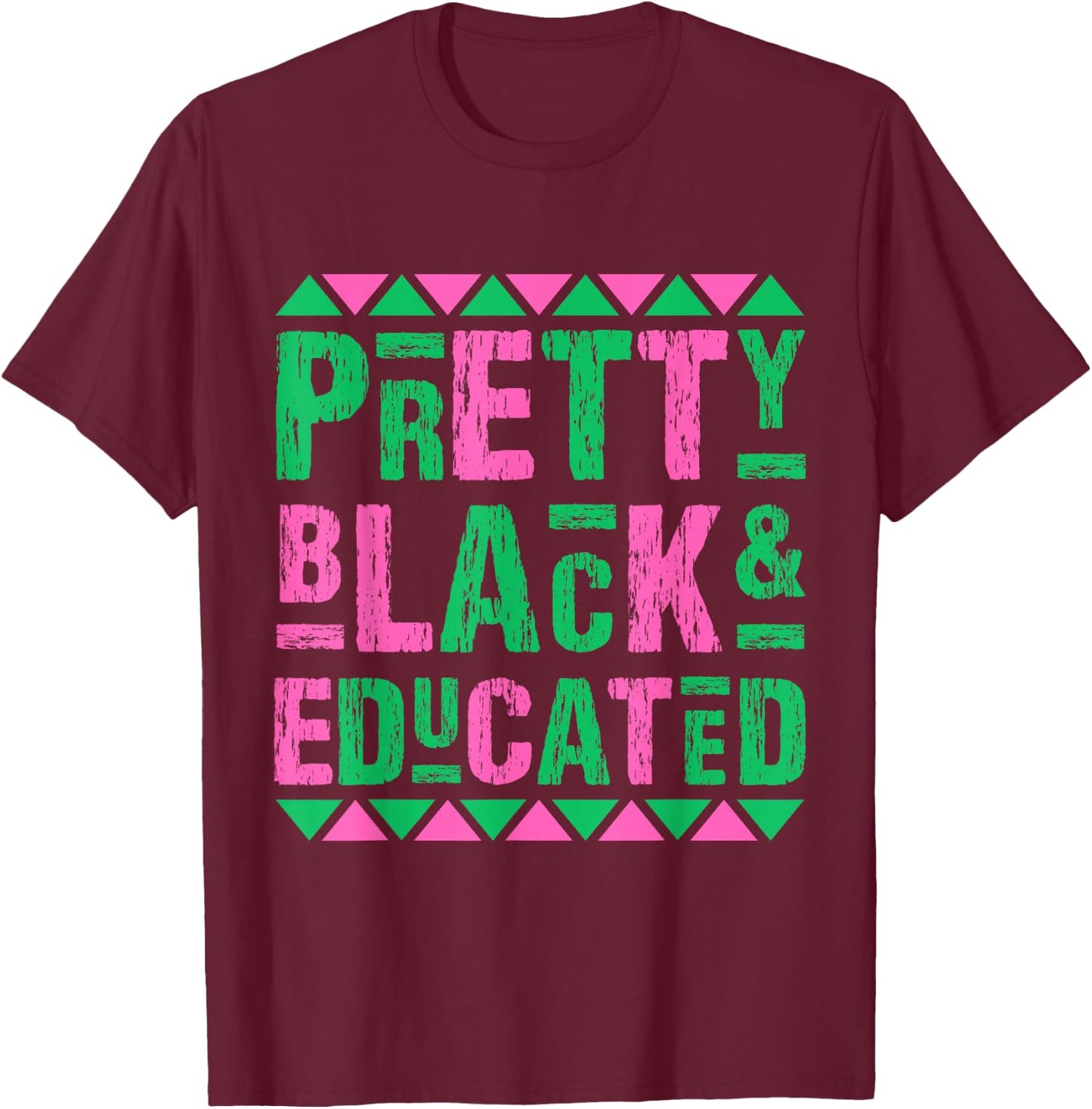 Vintage Alpha Pretty Black And Educated Alpha Hand Sign 1908 T-Shirt - T-Shirt | Maroon
