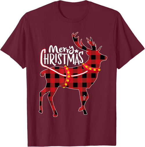 Pajamas Red& Black Plaid Flannel Christmas Reindeer Lovers