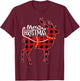 Pajamas Red& Black Plaid Flannel Christmas Reindeer Lovers T-Shirt - T-Shirt | Maroon